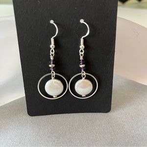 NEW Handmade Natural Coin Pearl Earrings